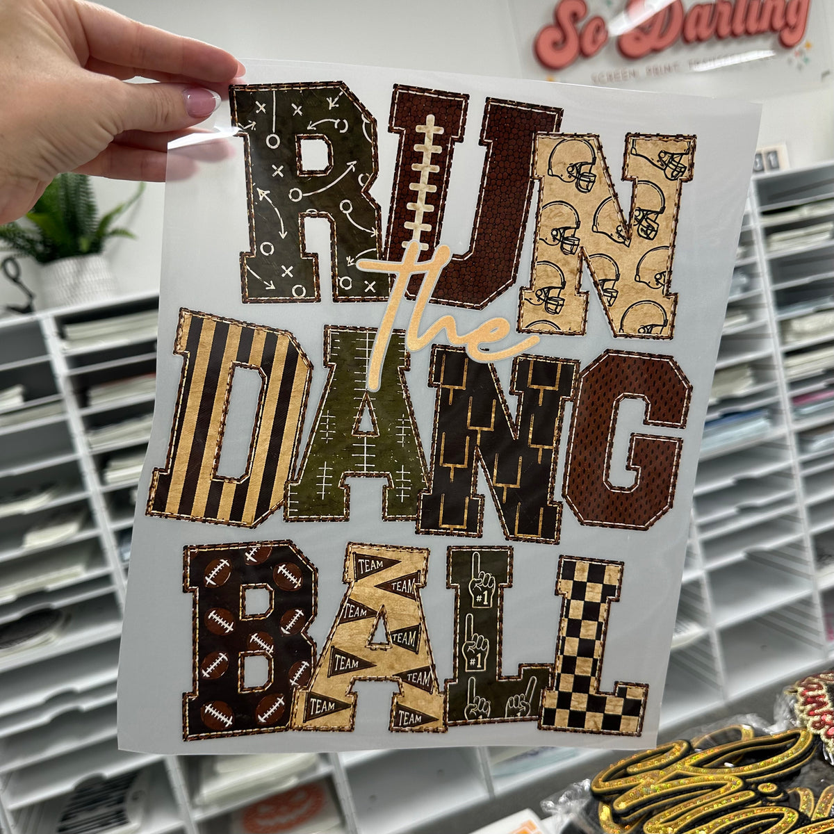 run the dang ball clear film screen print