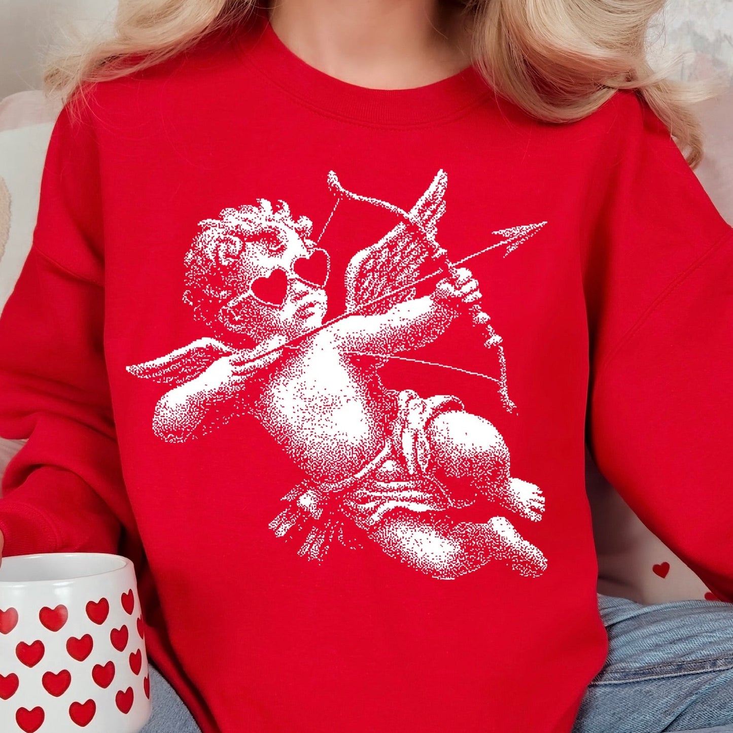 cupid half tone screen print transfer