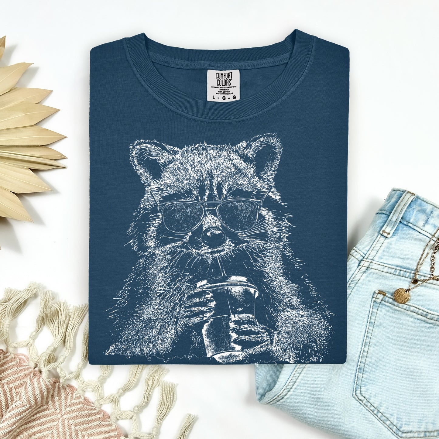 coffee raccoon screen print transfer•