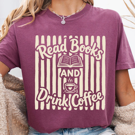 read books and drink coffee screen print transfer•