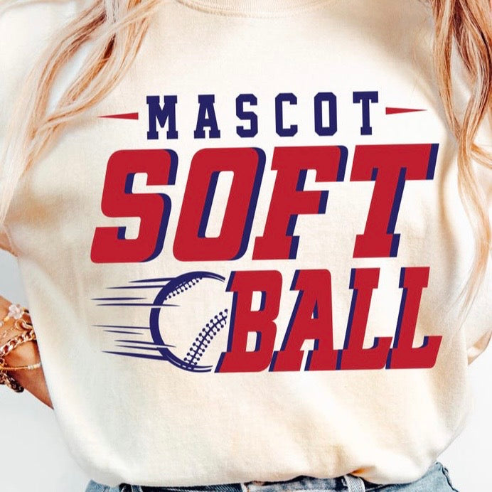 semi-custom SOFTBALL mascot (design set up only)