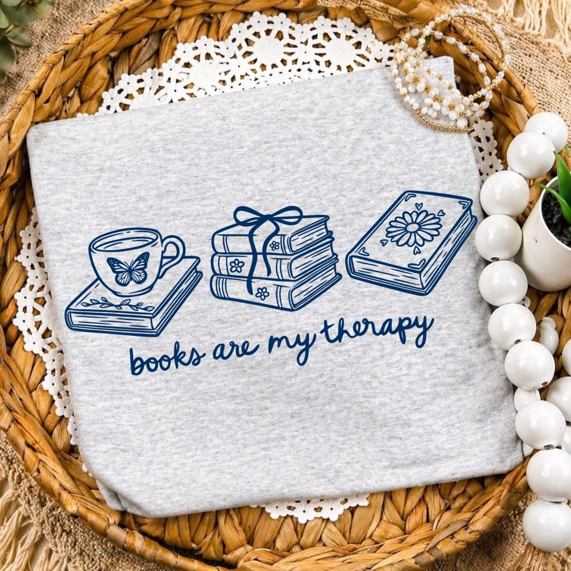 books are my therapy screen print transfer