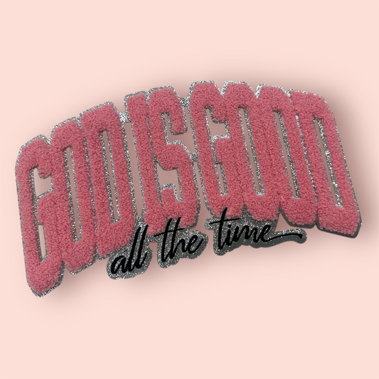 Chenille Patch - PINK God is Good