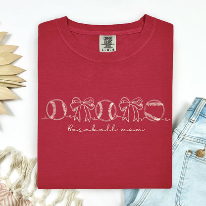 line art baseball mom screen print transfer•