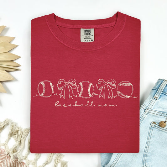 line art baseball mom screen print transfer•