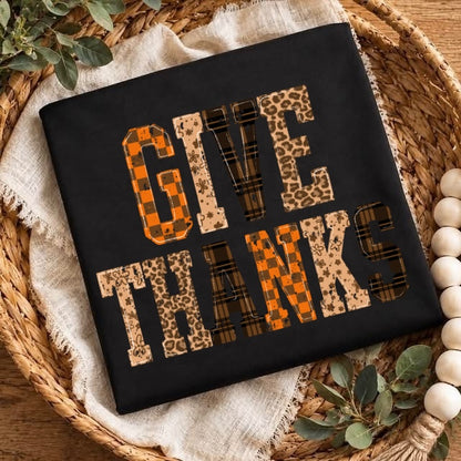 give thanks clear film screen print