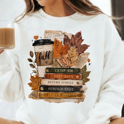 autumn books clear film screen print