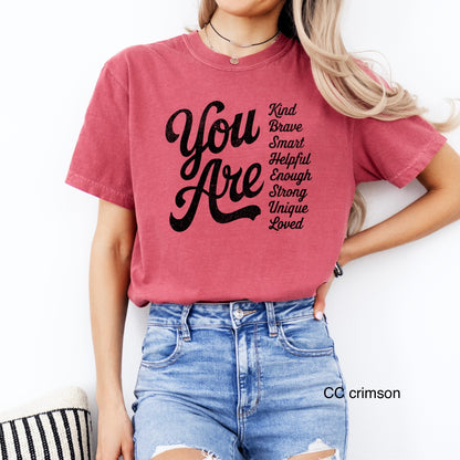 You Are affirmations screen print transfer