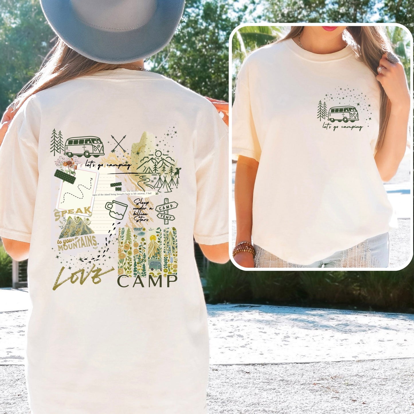 lets go camping clear film screen print