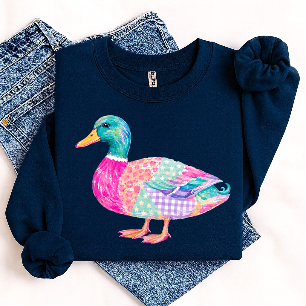 watercolor mallard duck clear film screen print