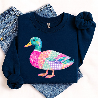watercolor mallard duck clear film screen print