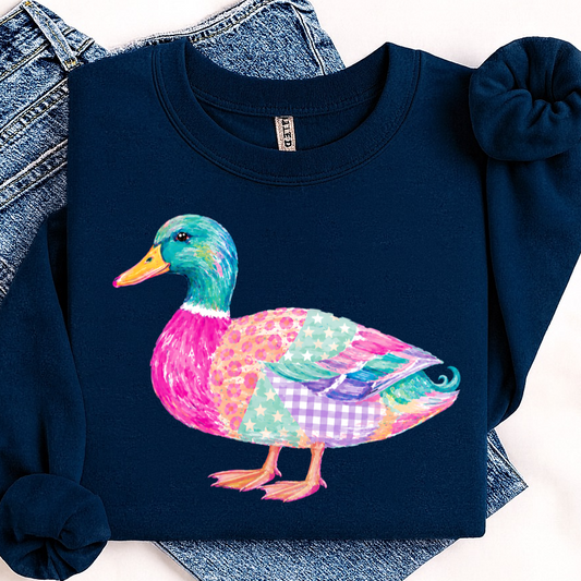 watercolor mallard duck clear film screen print