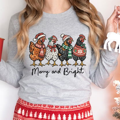 christmas roosters clear film screen print