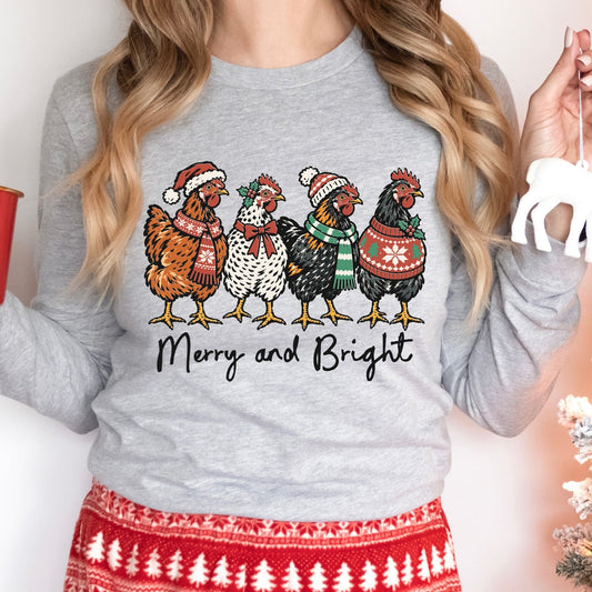 christmas roosters clear film screen print