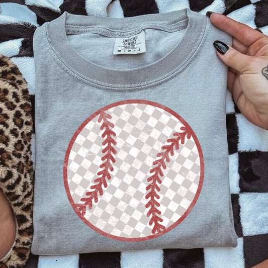 Grunge Baseball clear film screen print