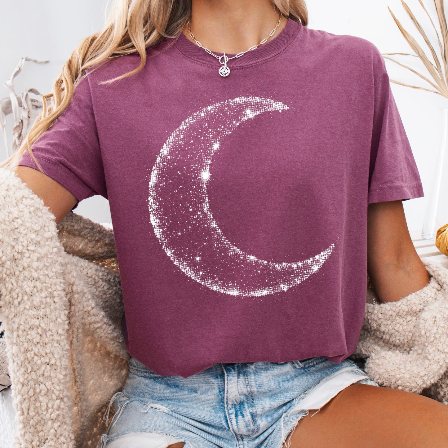 halftone cresent moon screen print transfer•