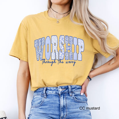 worship thru the worry clear film screen print