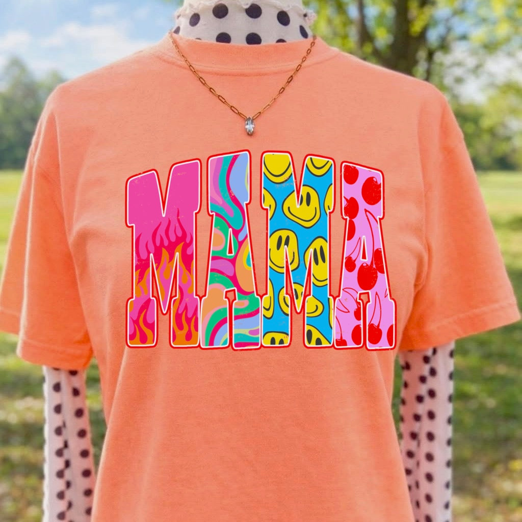 MAMA retro bright clear film screen print