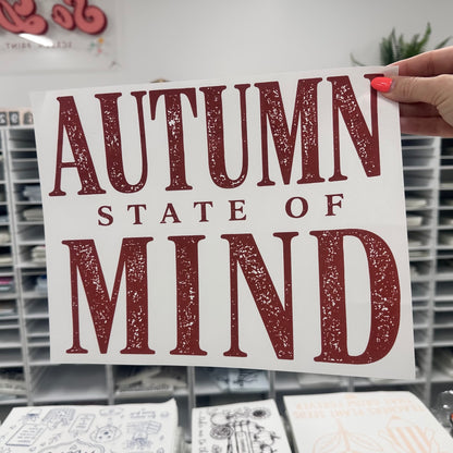 metallic copper Autumn state of mind screen print transfer•