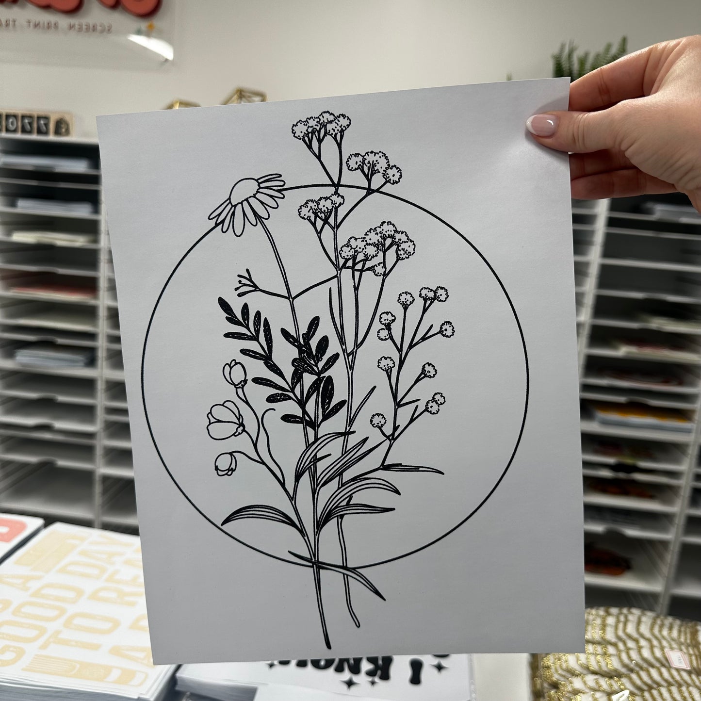 SIMPLE FLORAL screen print transfer