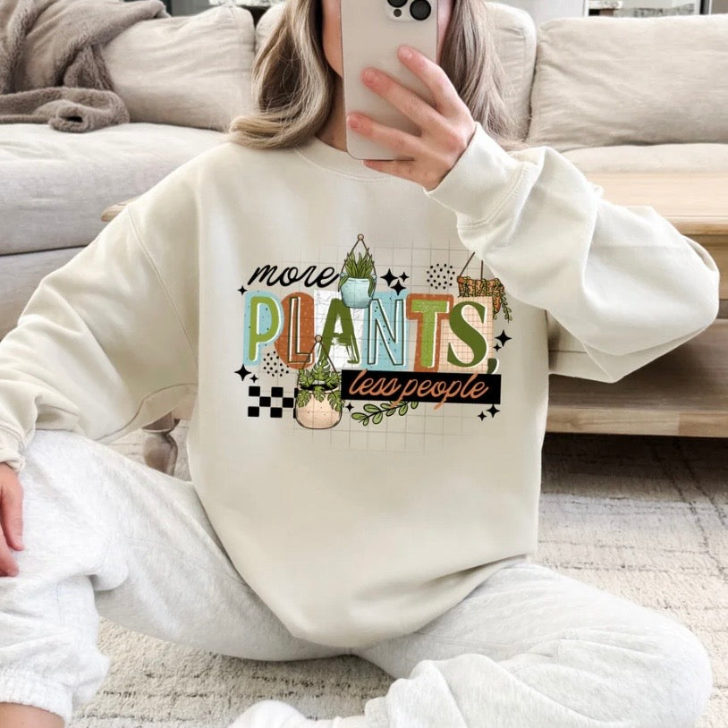 more plants less people clear film screen print