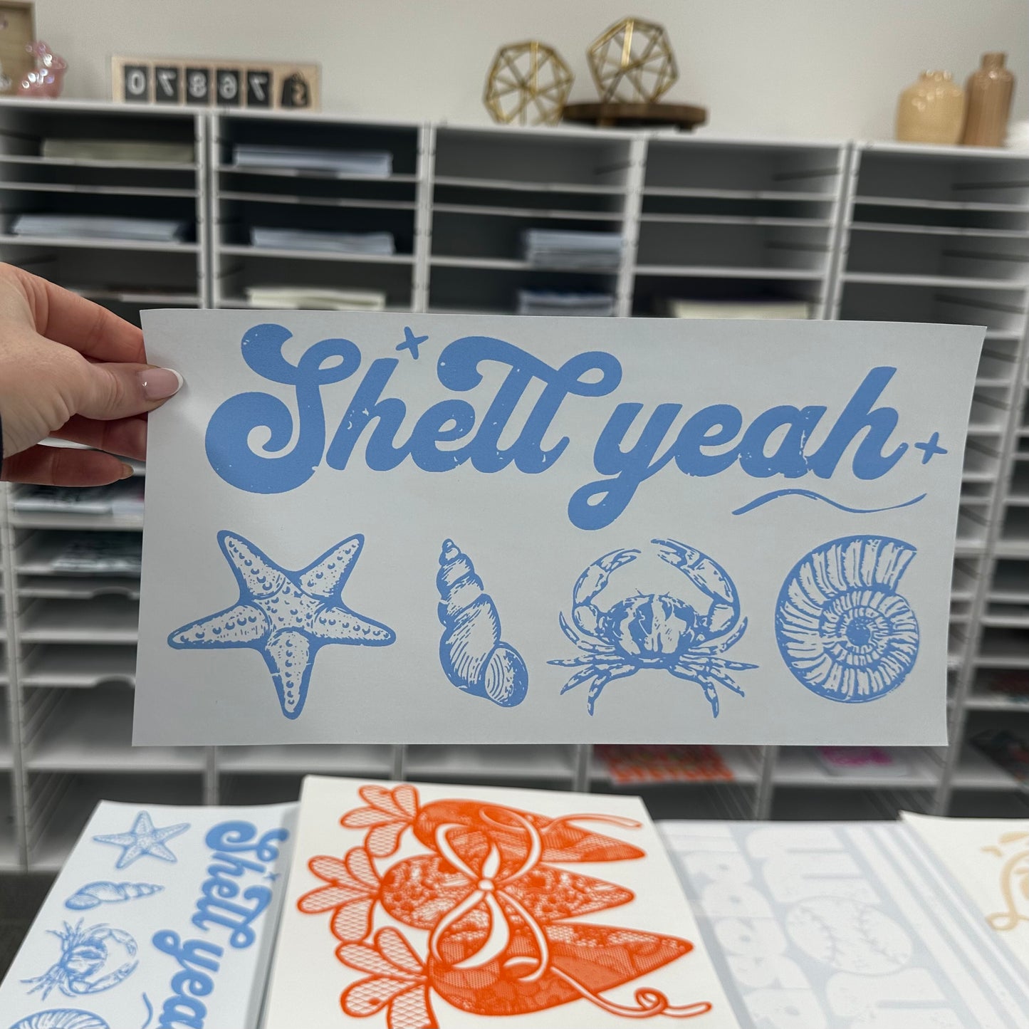 SHELL YEAH screen print transfer