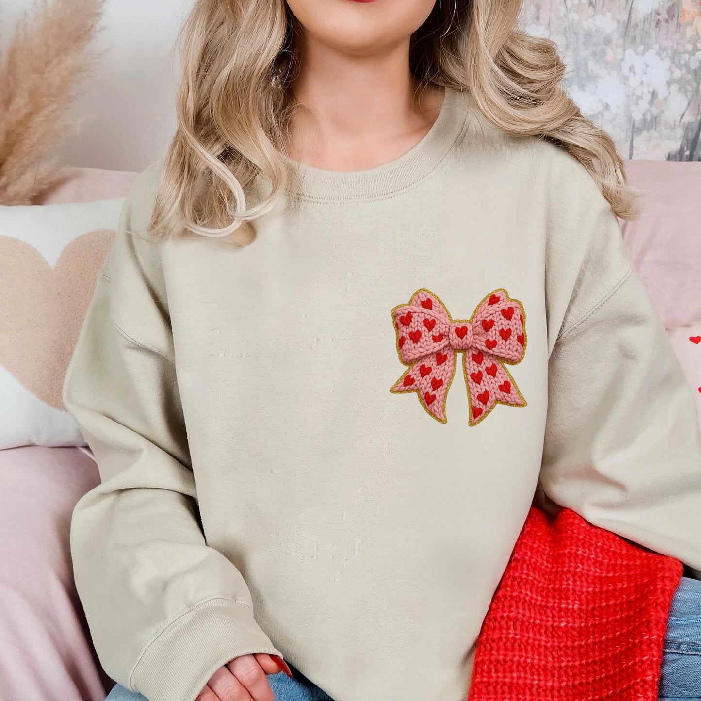 POCKET valentine bow clear film screen print