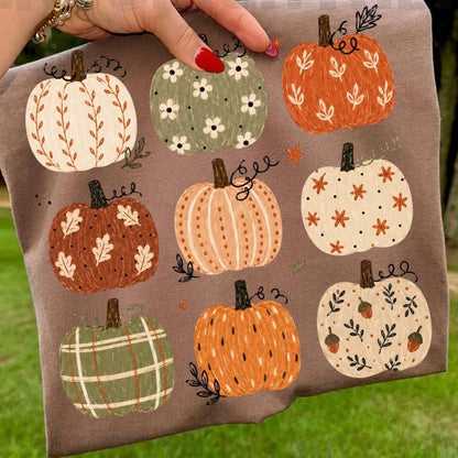 PRE-ORDER 5-7 BUSINESS DAY TAT whimsical pumpkin collage DTF