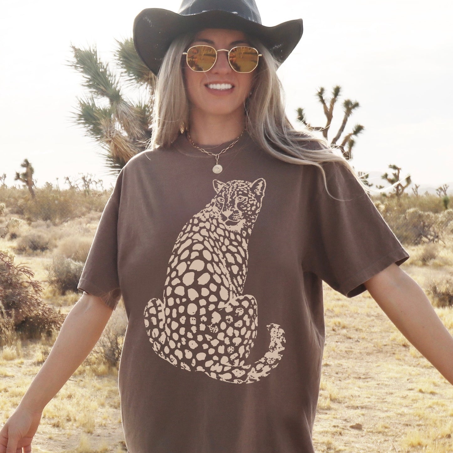 cheetah tan ink screen print transfer•