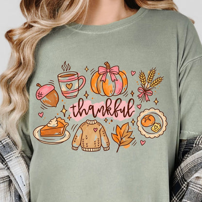 thankful doodles clear film screen print•