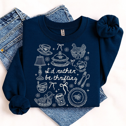 id rather be thrifting screen print transfer•