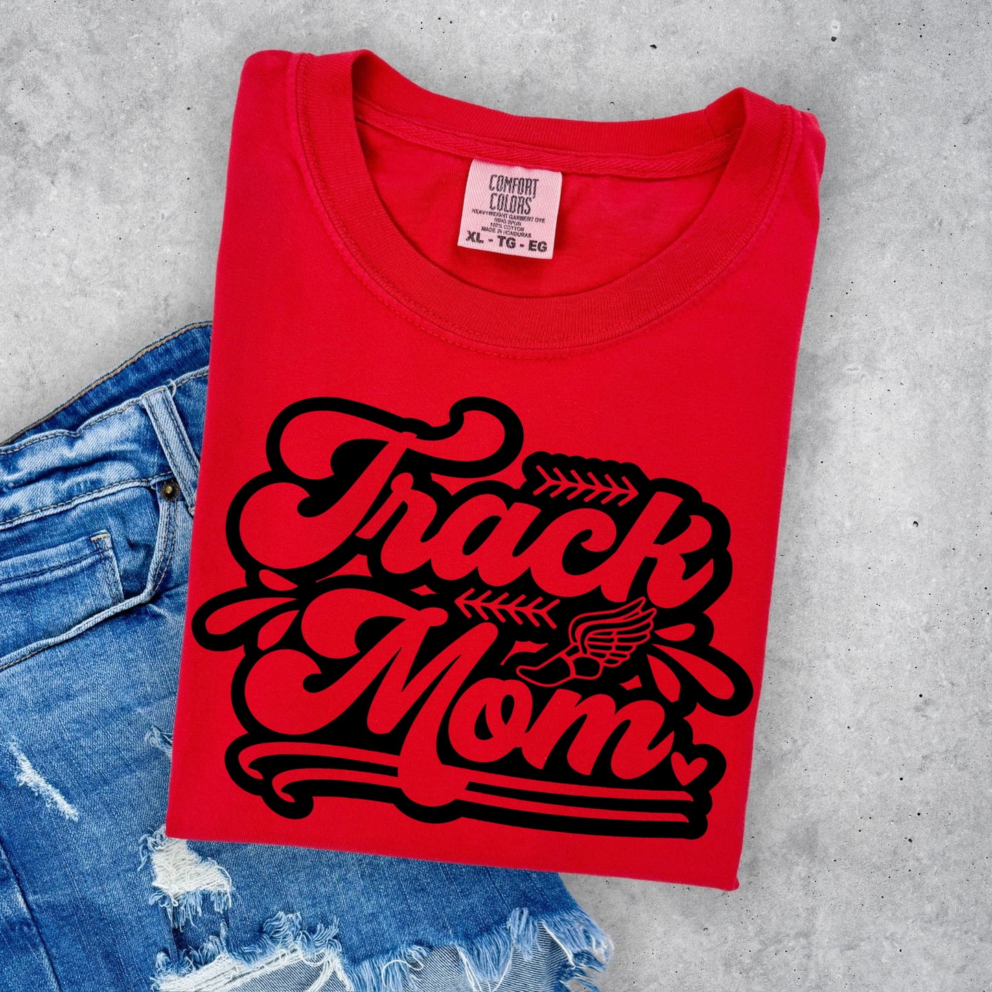 track mom screen print transfer