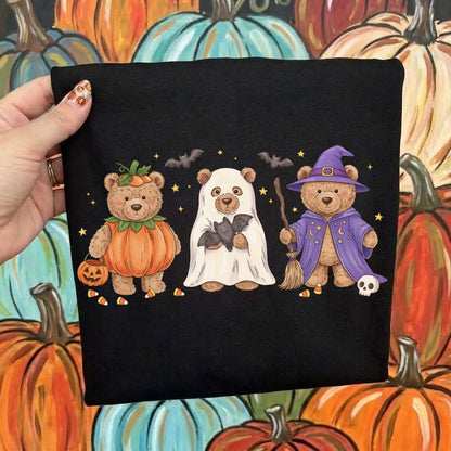 halloween teddy bears clear film transfer