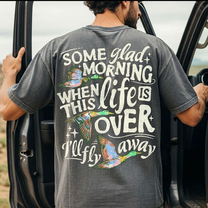 some glad morning ill fly away clear film screen print