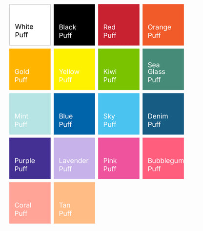 PUFF PRINT 1 COLOR REPRINTS - 2-3 Business day TAT