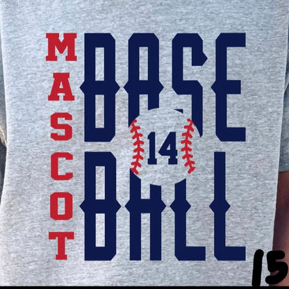 semi-custom BASEBALL mascot (design set up only)