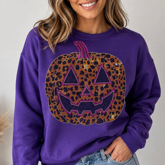 Spangle Transfer - Leopard Pumpkin