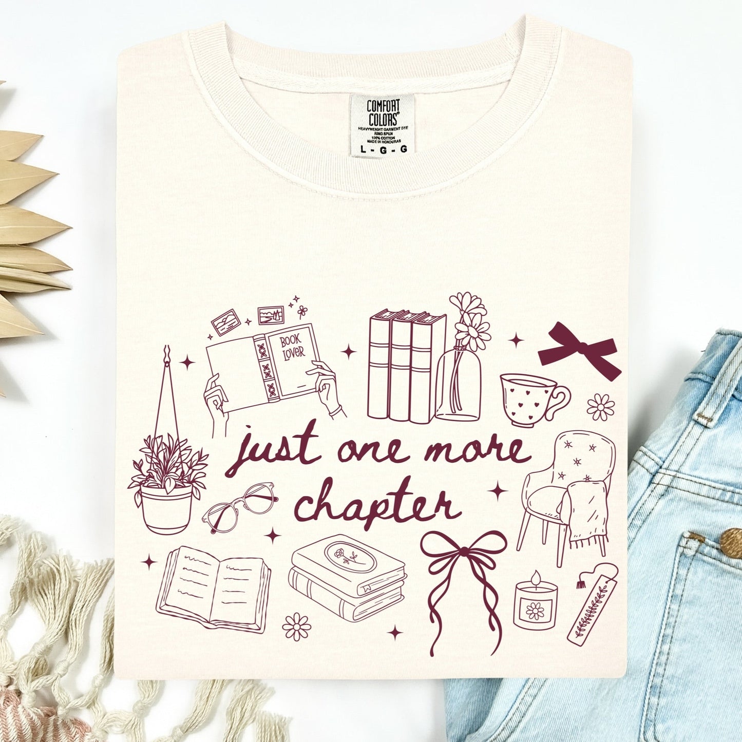 burgundy just one more chapter screen print transfer•