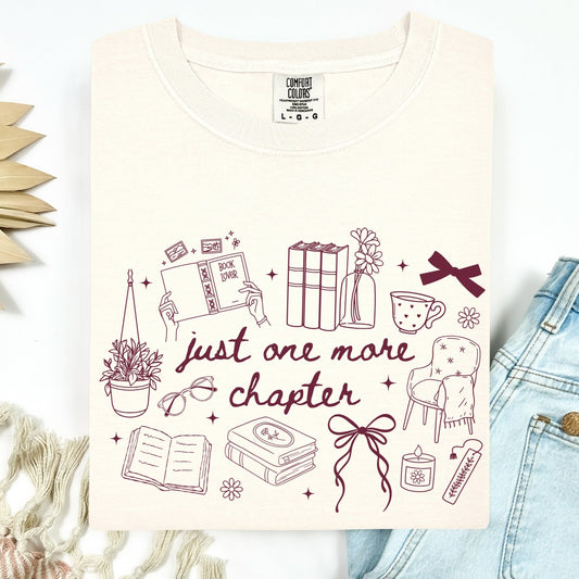 burgundy just one more chapter screen print transfer•