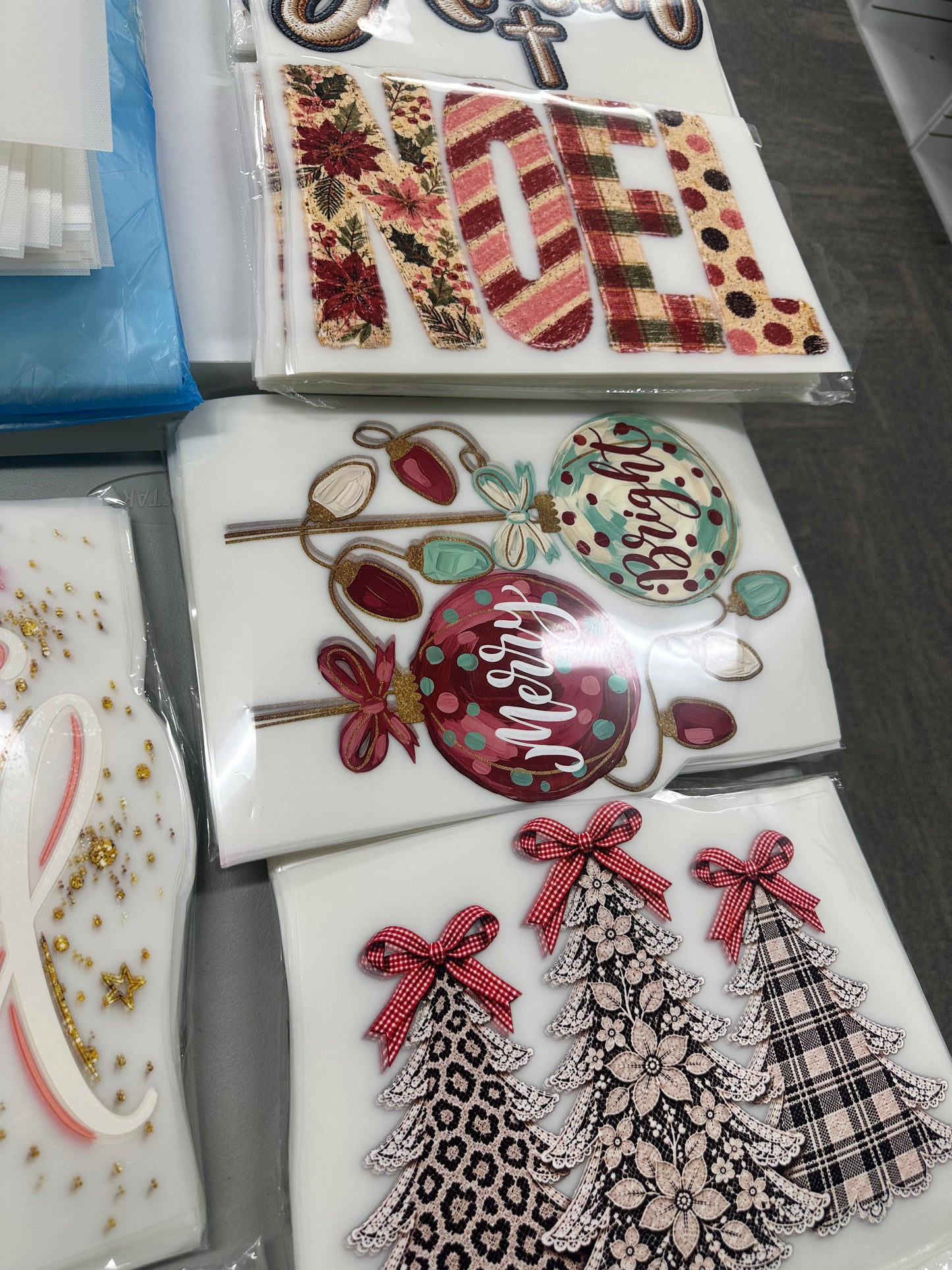 CHRISTMAS/WINTER Screen print transfer grab bag - 10 transfers d t f + screen prints