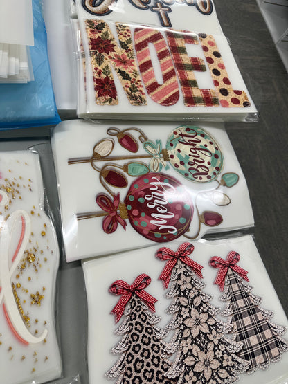 CHRISTMAS/WINTER Screen print transfer grab bag - 10 transfers d t f + screen prints