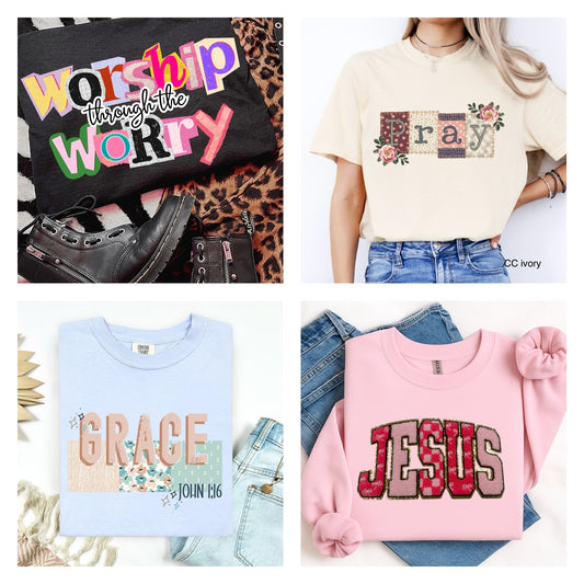 faith bundle - 8 transfers/patches