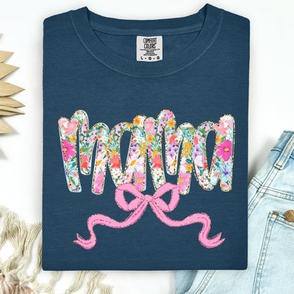 floral mama clear film screen print