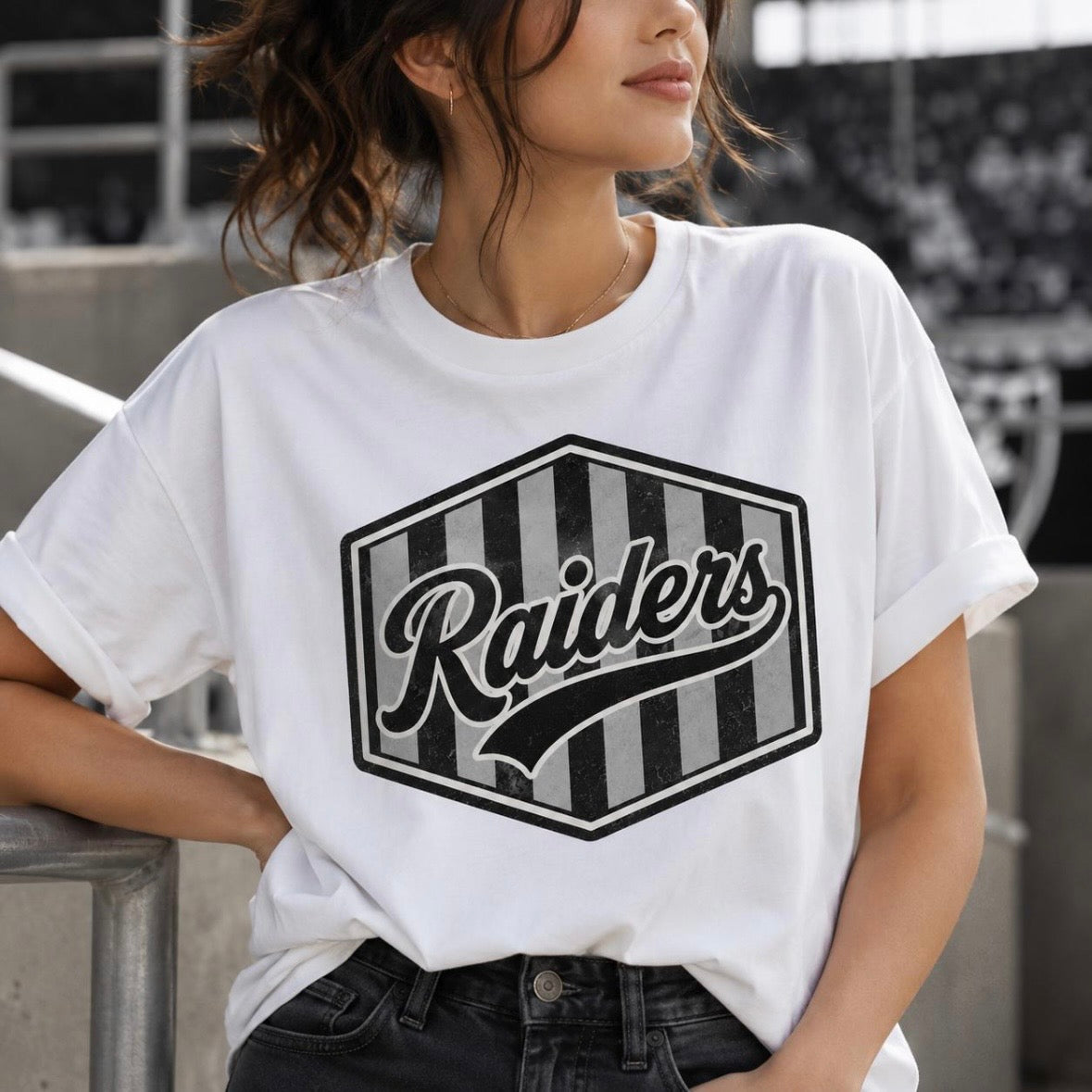 semi-custom mascot retro stripe - 2 color (design set up only)