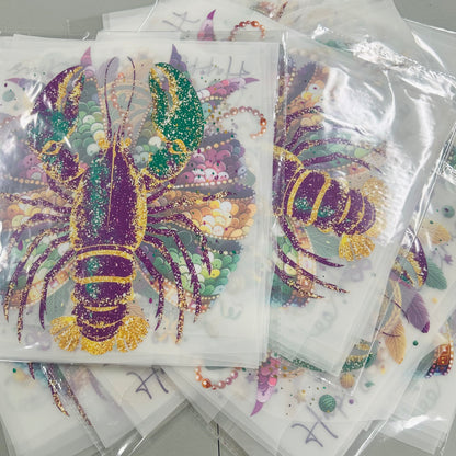 READY TO SHIP dtf MARDI GRAS gang sheet pre-cut