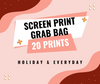 Screen print transfers grab bags - 20 prints full color & single color