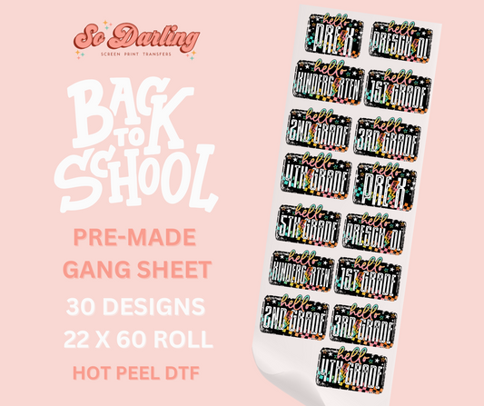 pre-designed Back to school dtf gang sheet - 5-7 business day TAT