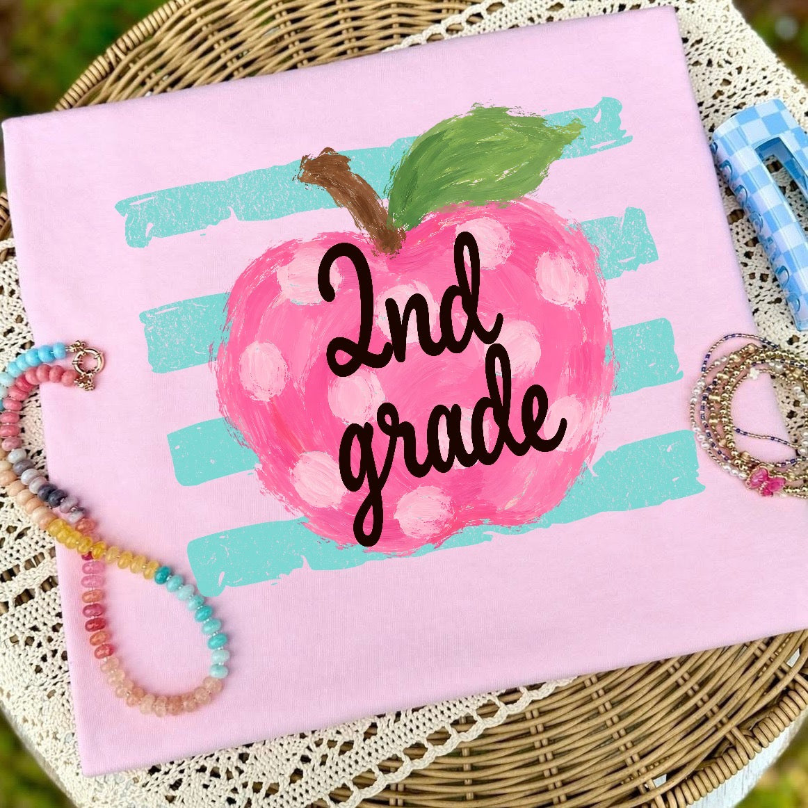 semi-custom pink apple - 1 font color (design set up only)