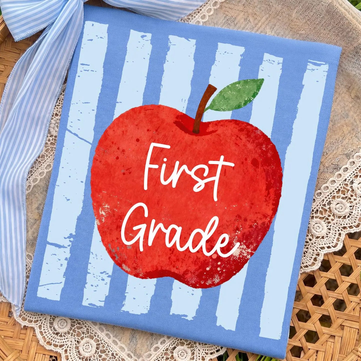 PRE-DESIGNED Apple Stripe Grades gang sheet - DTF or Sublimation - Youth size