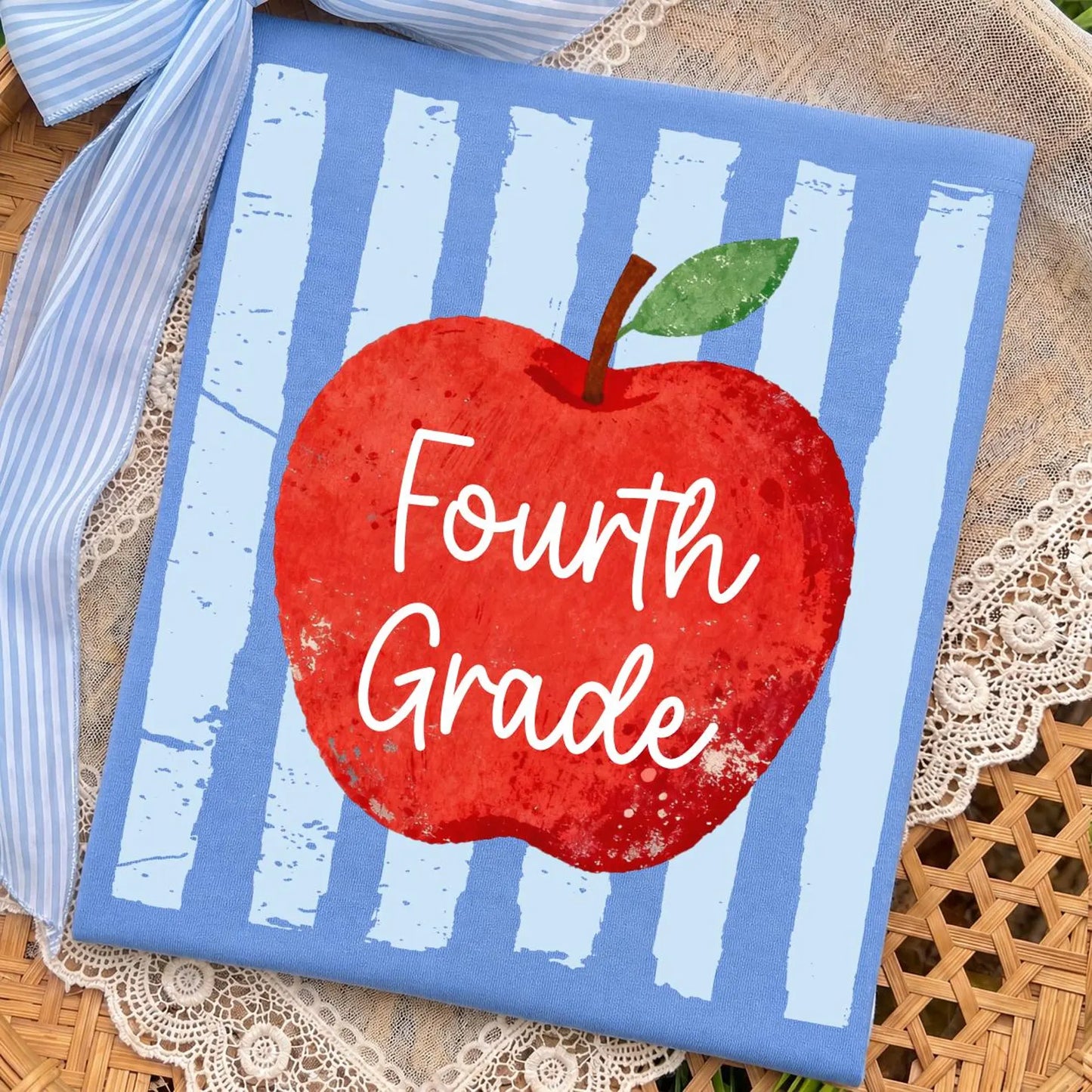 PRE-DESIGNED Apple Stripe Grades gang sheet - DTF or Sublimation - Youth size